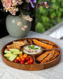اردوخوری چوبی گرد ۵ خانه چوب گردو