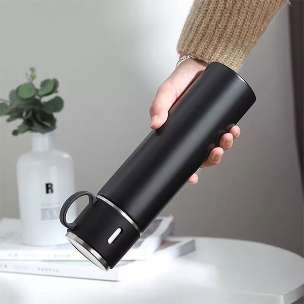 فلاسک ۳ کاپ مشکی استیل حجم ۵۰۰ میل